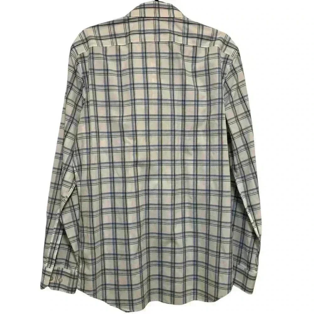 Banana Republic Men's Blue Plaid Shirt Slim Fit Size Medium